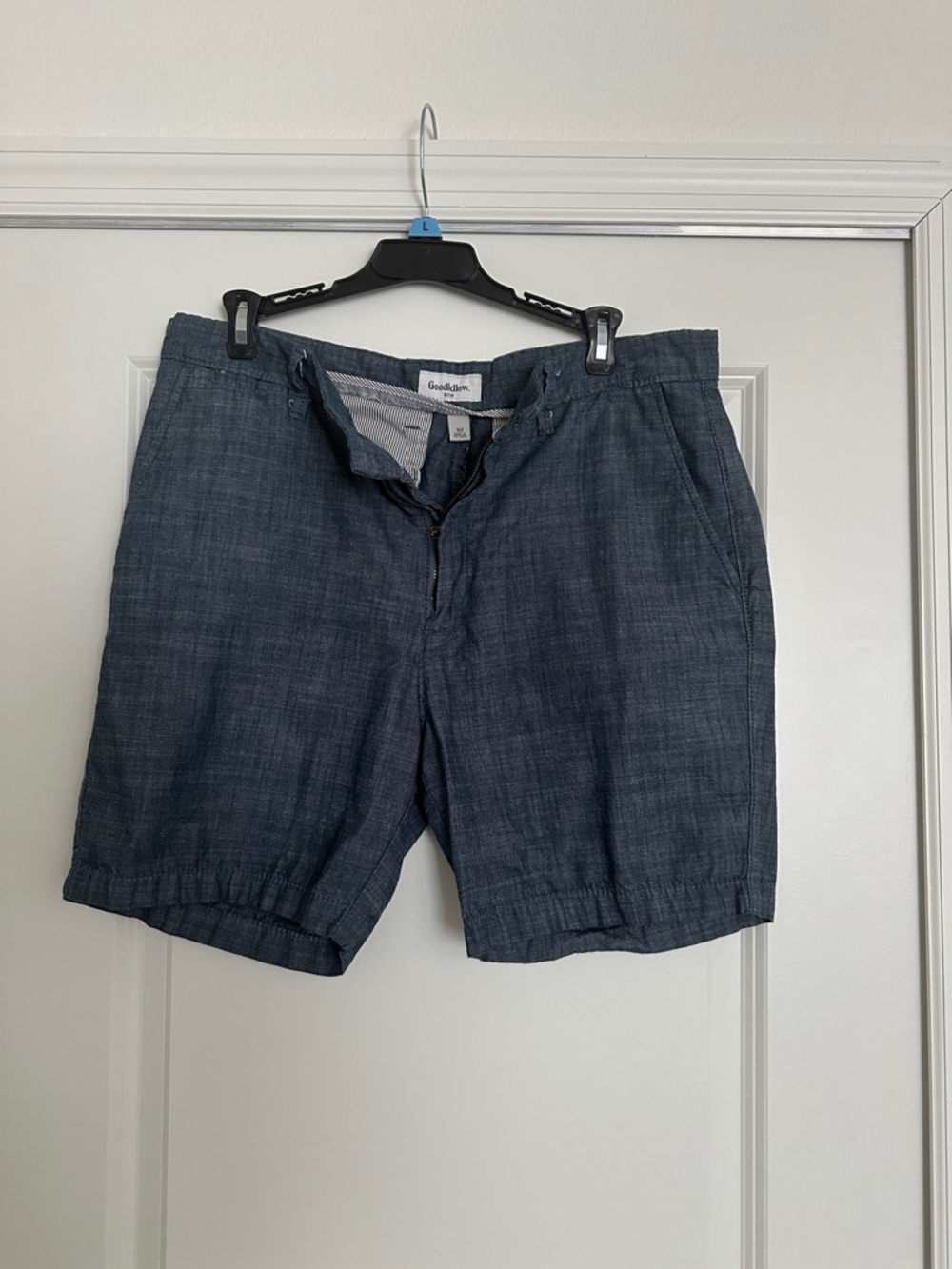 Goodfellow & Co Men's Dark Blue Chambray Flat Front Shorts